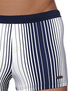 Белые пляжные плавки-макси с чётким графическим принтом HOM Elegant Stripe 07751cW9 распродажа